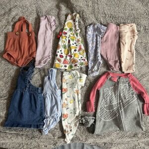 Baby Girl Newborn 0-3 Months Outfits Clothes Lot Of 10 Sleepers Mixed Brands